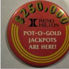 Vintage - Reno Hilton Casino Hotel - Pinback Button from 1970's