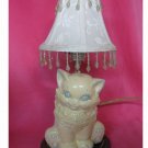 Vintage (1950's) - Ceramic White Cat/Kitten Table Lamp