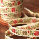 1.6cm x 5 Yards - kawaii Cotton Woven Jacquard Trim Ribbon - Flowers