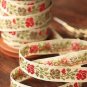 1.6cm x 5 Yards - kawaii Cotton Woven Jacquard Trim Ribbon - Flowers