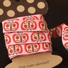 1.6cm x 5 Yards - kawaii Cotton Woven Jacquard Trim Ribbon - Pink Butterfly