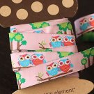 1.6cm x 5 Yards - kawaii Cotton Woven Jacquard Trim Ribbon - Couple Owl