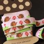 1.6cm x 5 Yards - kawaii Cotton Woven Jacquard Trim Ribbon - Pink Hedgehog