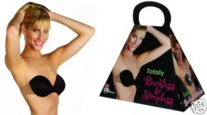2 Backless,Strapless,Padded Bras w/ Adh. Wings D Cup