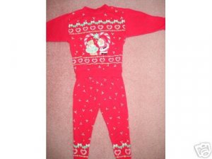 HELLO TEDDY BY SPUMONI RED CHRISTMAS OUTFIT SZ M 5-6