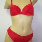 Bras Lingerie Red Ultra Suede Bra & Bikini Set Sz. 34-B