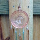 Pink Tiara Glass Tea Cup Windchime, Wind Chime