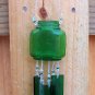 Green Glass Medicine Bottle Windchime, Wind Chime