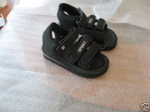 Boys' Black Sport Sandals, New - Sizes 1 to 3