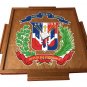 Dominica Republic Domino Table Top with the escudo (Dark)