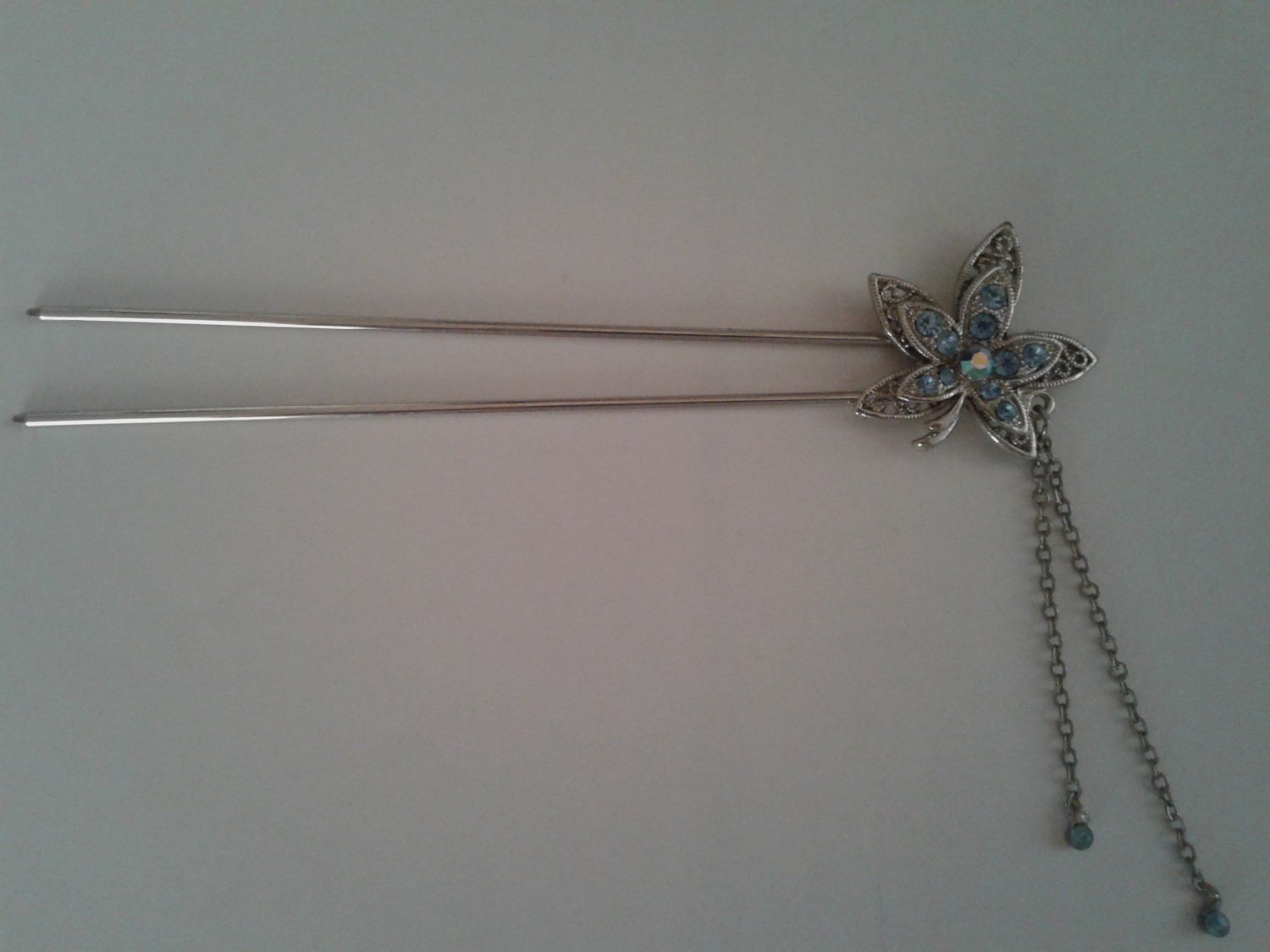 Blue flower hair pin