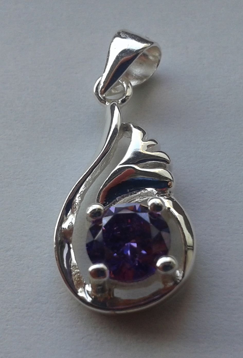30% Silver amethyst wings necklace