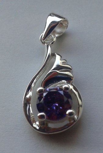 30% Silver amethyst wings necklace