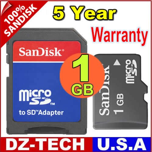 Sandisk 1GB MicroSD Micro SD Flash Memory Card 1 GB G 1G \ SDSDQ-1024