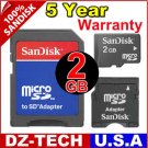 Sandisk 2GB MicroSD Micro SD Mini SD MiniSD  Flash Memory Card 2 GB G 2G \ SDSDQ-2048-3A