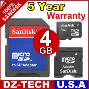 Sandisk 4GB MicroSDHC MicroSD Micro SD SDHC Mini MinSD MiniSDHC Flash Memory Card 4G \ SDSDQ-4096-3A