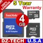 Sandisk 4GB MicroSDHC MicroSD Micro SD SDHC Mini MinSD MiniSDHC Flash Memory Card 4G \ SDSDQ-4096-3A