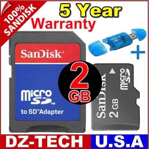 Sandisk 2GB MicroSD Micro SD Flash Memory Card 2 GB G 2G \ SDSDQ-2048-PROMOTION