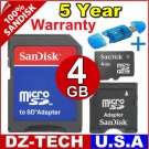 Sandisk 4GB MicroSDHC MicroSD Micro SD SDHC Mini MinSD Flash Memory Card 4G\ SDSDQ-4096-3A-PROMOTION