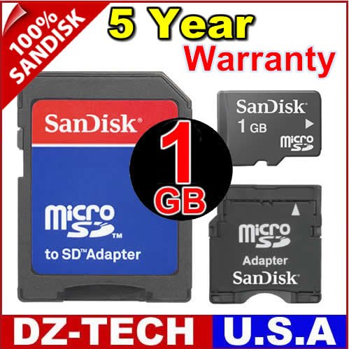 Sandisk 1GB MicroSD Micro SD Mini MiniSD Flash Memory Card 1 GB G 1G ...