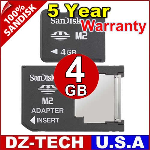 Sandisk 4GB Memory Stick Pro Duo Micro M2 MS 4 G GB 4G\ SDMSM2-4096-DUO