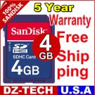 SanDisk 4GB SDHC SD HC Flash Memory Card 4 GB G 4G New \ SDSDBR-4096