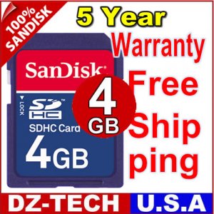 SanDisk 4GB SDHC SD HC Flash Memory Card 4 GB G 4G New \ SDSDBR-4096
