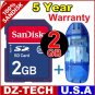 New SanDisk Secure Digital 2GB SD Memory Card 2 G GB 2G + Reader \ SDSDJ-2048-PROMOTION