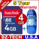 SanDisk 4GB SDHC SD HC Flash Memory Card 4 GB G 4G New + Reader \ SDSDBR-4096-PROMOTION