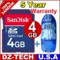 SanDisk 4GB SDHC SD HC Flash Memory Card 4 GB G 4G New + Reader \ SDSDBR-4096-PROMOTION