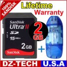 SanDisk 2GB Ultra II Class 4 SDHC SD HC Flash Memory Card 2 GB G 2G + Reader \ SDSDHR-002G-PROMOTION