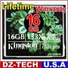 Kingston Elite Pro High Speed 133X 16GB CF Compact Flash Card New 16 G GB 16G \ CF-16GB133XBK-KS