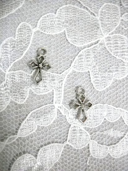 UNIQUE CROSS SILHOUETTE DESIGN CHARM TIBETAN SILVER EARRINGS