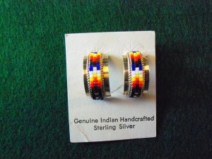 Beaded sterling silver earrings