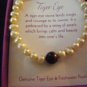 Genuine Tiger Eye and Freshwater Pearl Bracelet