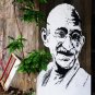 Stenciled Ghandi-20x30