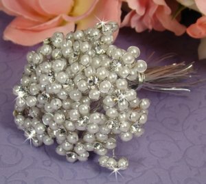 Silver White Beaded Pearl Flower Bundle 474