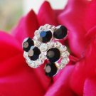 Black Crystal Swirl Bouquet Jewelry