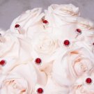 Red Pave Button Crystal Bouquet Jewels