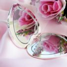 Pink Crystal Glitter Compact Heart Mirror 83621