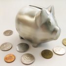 Silver Plated Pig Bank 23138 - Engraveable
