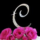 Large Initial Crystal Accented Cake Topper