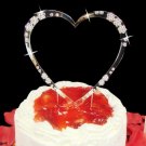 Single Heart Crystal Accented Cake Topper