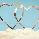 Double Heart Crystal Accented Cake Topper Large