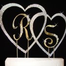Small Letters Large Covered Heart Wedding Cake Topper Set