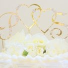 Double Heart & Initials Crystal Accented