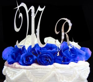 Mr Crystal Initial Cake Topper Set