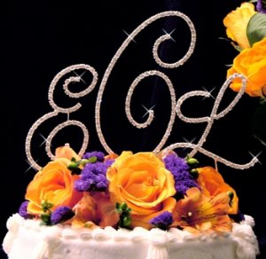 Monogram Wedding Cake Top Set
