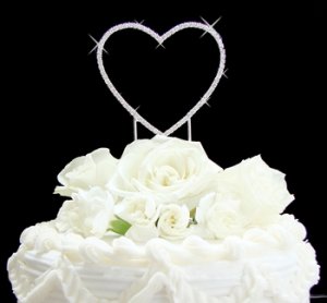 Single Heart Wedding or Anniversary Cake Topper