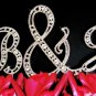 Swarovski Crystal Monogram Wedding Cake Topper Set
